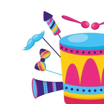 Drum fireworks carnival イラスト素材
