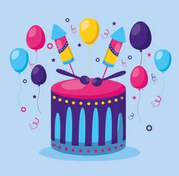 Drum fireworks carnival イラスト素材