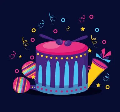 Drum fireworks carnival Illustrazione stock