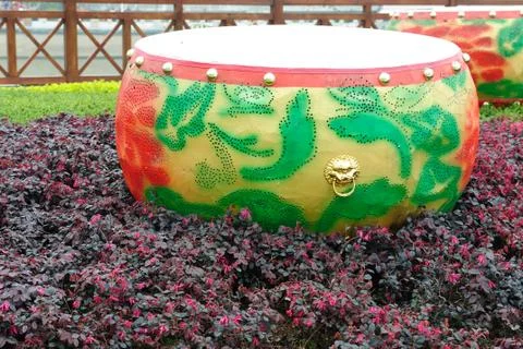 Drum in garden Stock Photos