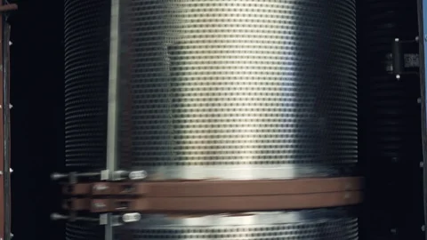 DRUM GRAIN SEPARATOR. close-up. agroculture Stock Footage 125316476