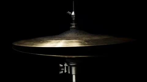 Drum High Hat Close up Isolated On Black Background Stock Photos