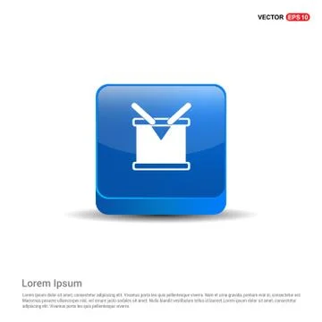 Drum Icon - 3d Blue Button Illustrazione stock