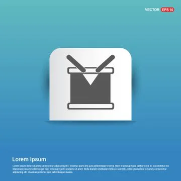 Drum Icon - Blue Sticker button Stock Illustration