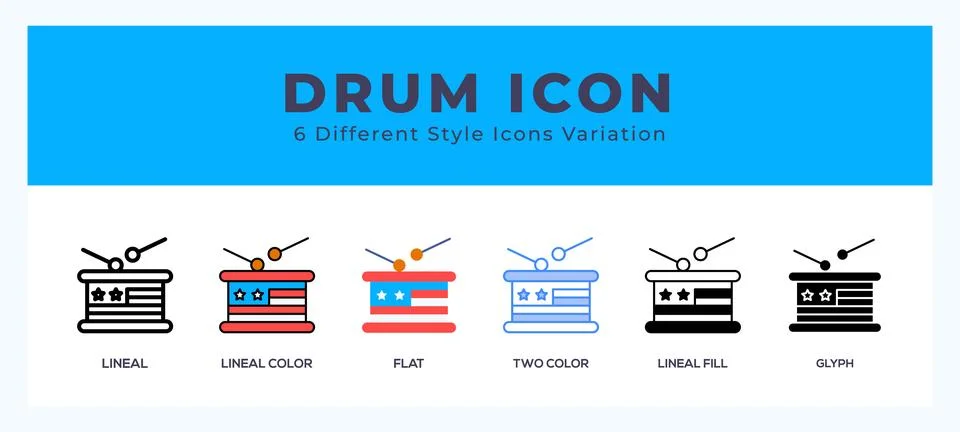 Drum icon in different style vector illustration. Ilustração Stock