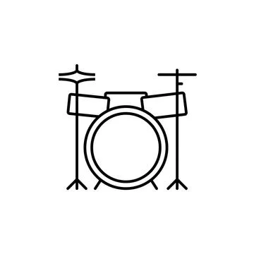 Drum icon element of music icon for mobile concept and web apps. Thin line dr Stock Illustration