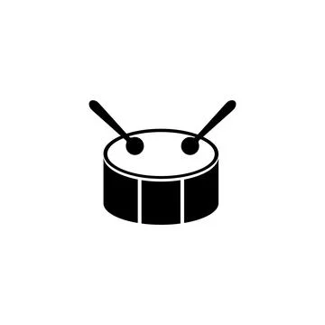 Drum icon element of music icon for mobile concept and web apps. Thin line dr Illustrazione stock