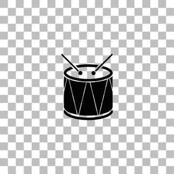 Drum icon flat Stock Illustration