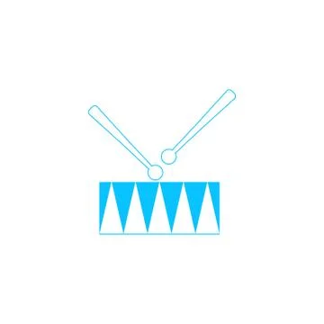 Drum icon flat. Stock Illustration