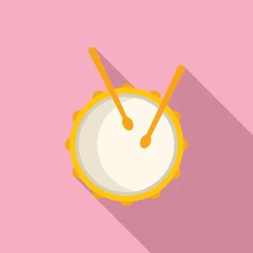 Drum icon flat vector. Music instrument Stock Illustration