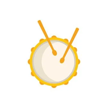 Drum icon flat vector. Music instrument Illustrazione stock