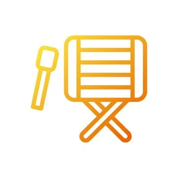 Drum icon gradient yellow orange colour ramadan symbol illustration perfect. Stockillustratie