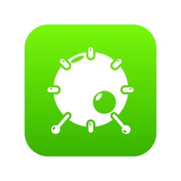 Drum icon green Stock Illustration