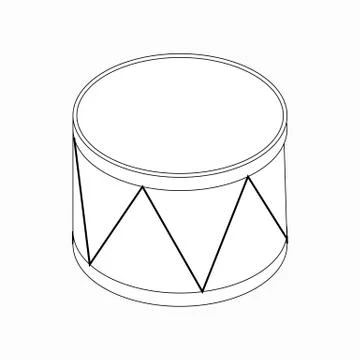 Drum icon, isometric 3d style イラスト素材