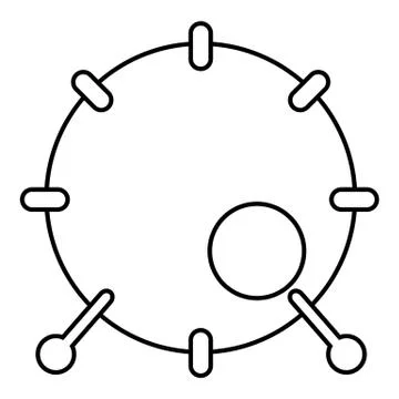 Drum icon , outline style Stock Illustration
