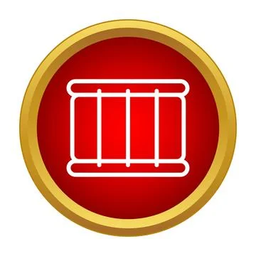 Drum icon representing music, rhythm, and percussion Stock Illustration