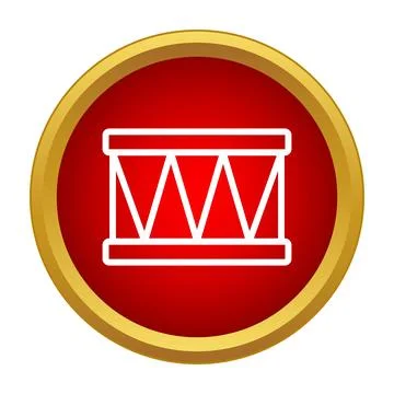 Drum icon representing music, rhythm, and percussion Stock Illustration