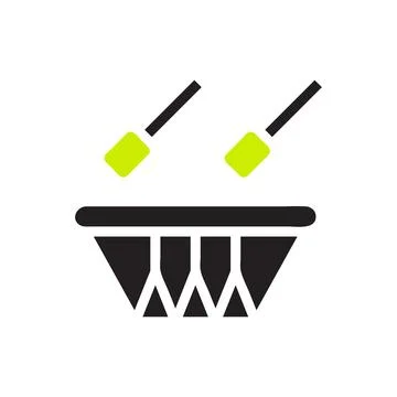 Drum icon solid black green colour ramadan symbol illustration perfect. Illustrazione stock