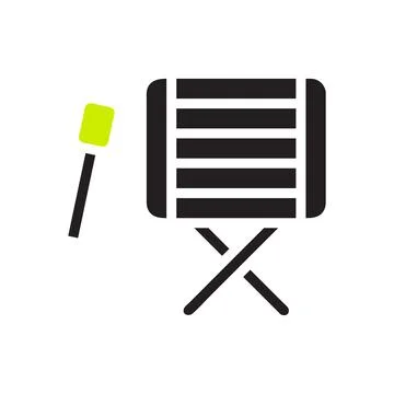 Drum icon solid black green colour ramadan symbol illustration perfect. Illustrazione stock