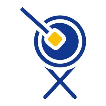 Drum icon solid blue yellow colour ramadan symbol perfect. Illustrazione stock