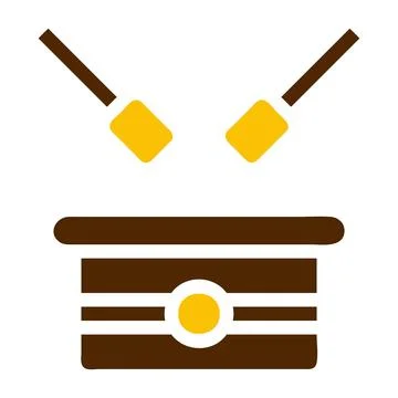 Drum icon solid brown yellow colour ramadan symbol perfect. 스톡 일러스트