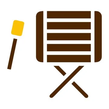 Drum icon solid brown yellow colour ramadan symbol perfect. Illustrazione stock