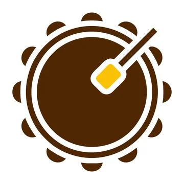 Drum icon solid brown yellow colour ramadan symbol perfect. 스톡 일러스트