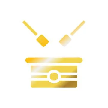 Drum icon solid gradient golden colour ramadan symbol illustration perfect. Stock Illustration