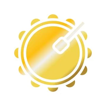Drum icon solid gradient golden colour ramadan symbol illustration perfect. Stock Illustration