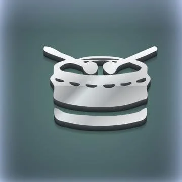 Drum icon symbol. 3D style. Trendy, modern design with space for your text . Ras Illustrazione stock