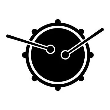 Drum icon symbol design black silhouette. view from the top Stock Illustration