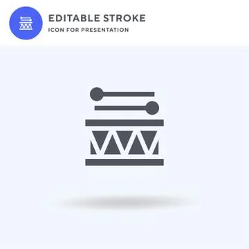 Drum icon vector, filled flat sign, solid pictogram isolated on white, logo Illustrazione stock