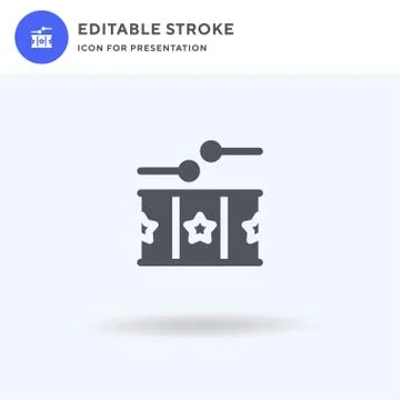 Drum icon vector, filled flat sign, solid pictogram isolated on white, logo i Illustrazione stock