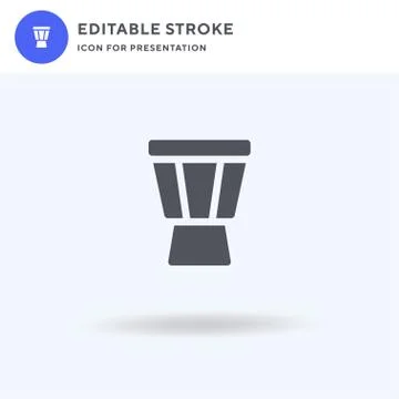 Drum icon vector, filled flat sign, solid pictogram isolated on white, logo i Illustrazione stock