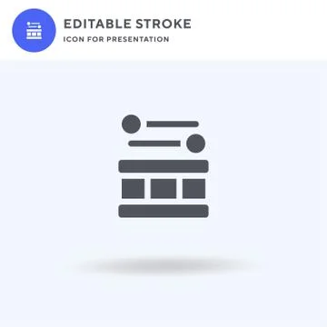 Drum icon vector, filled flat sign, solid pictogram isolated on white, logo i Illustrazione stock