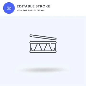 Drum icon vector, filled flat sign, solid pictogram isolated on white, logo i Illustrazione stock