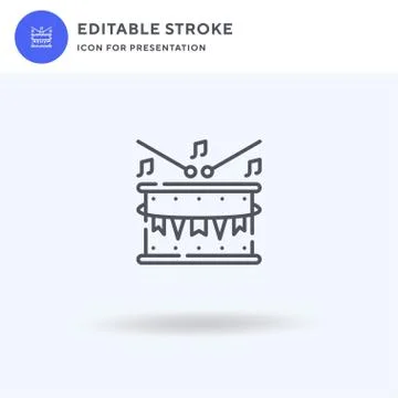 Drum icon vector, filled flat sign, solid pictogram isolated on white, logo i 스톡 일러스트
