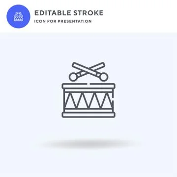 Drum icon vector, filled flat sign, solid pictogram isolated on white, logo Illustrazione stock