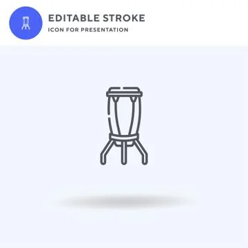 Drum icon vector, filled flat sign, solid pictogram isolated on white, logo Illustrazione stock