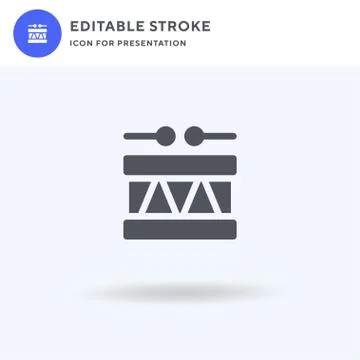 Drum icon vector, filled flat sign, solid pictogram isolated on white, logo イラスト素材
