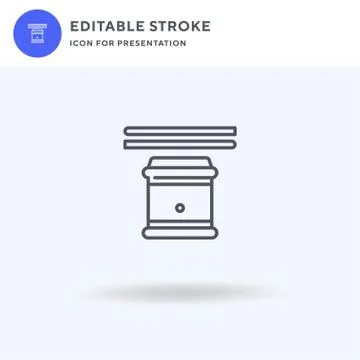 Drum icon vector, filled flat sign, solid pictogram isolated on white, logo Illustrazione stock