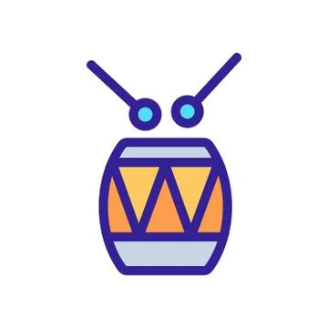 Drum icon vector. Isolated contour symbol illustration Illustrazione stock