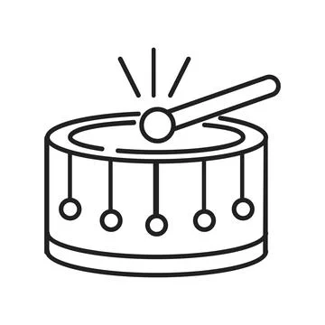 Drum icon vector in line, outline style. East culture, Muslim, Arabic, Morocc Illustrazione stock