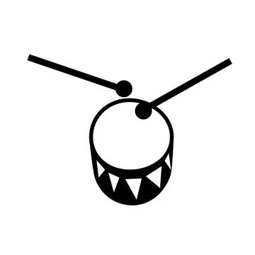 Drum Icon Vector. Percussion Music Instrument Symbol for Band, Concert Illustrazione stock