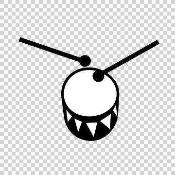 Drum Icon Vector. Percussion Music Instrument Symbol for Band Stock Illustration