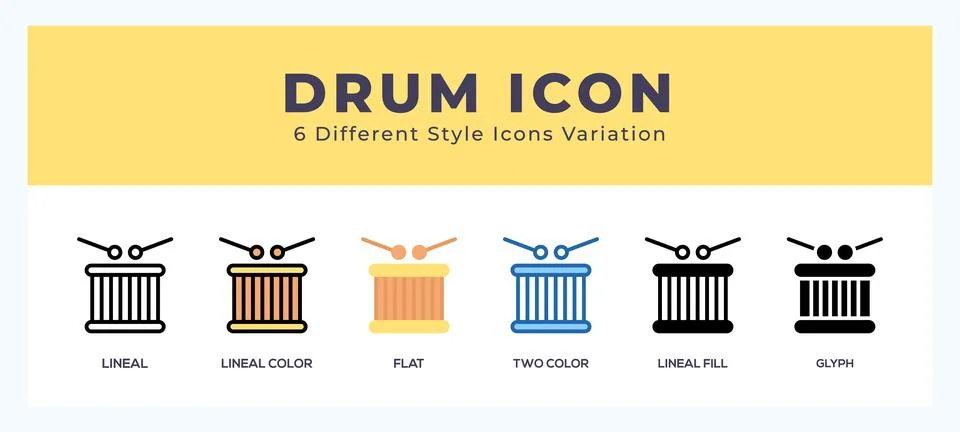 Drum icons set. Different style of icons simple vector illustration. 스톡 일러스트