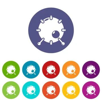 Drum icons set vector color 库存插图