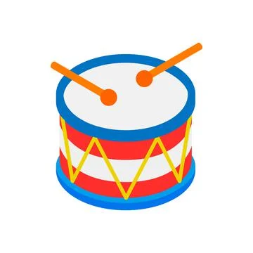 Drum of Independence Day isometric 3d icon Illustrazione stock