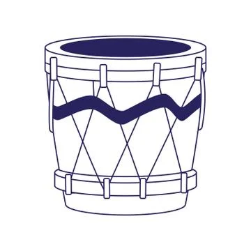 Drum instrument icon, flat design Stock Illustration