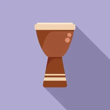 Drum instrument icon flat vector. Music kit Illustrazione stock